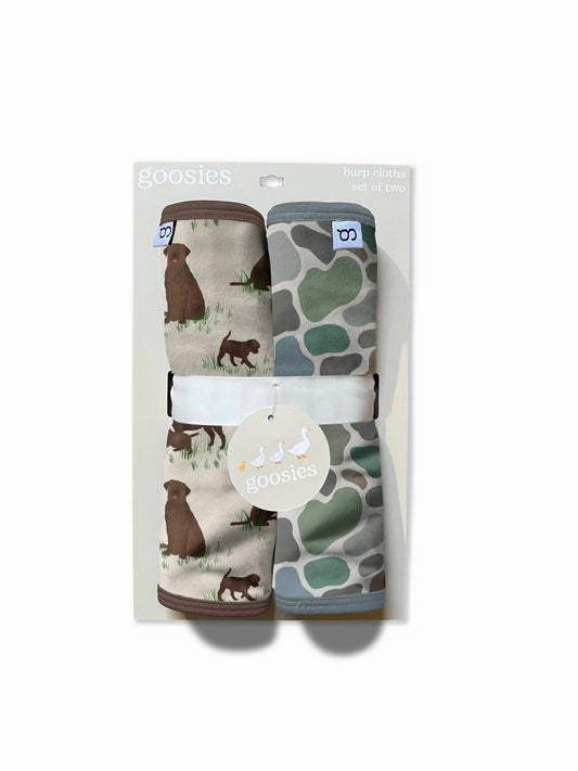 Chocolate Lab Dogs & Camo - Burp Cloth Sets